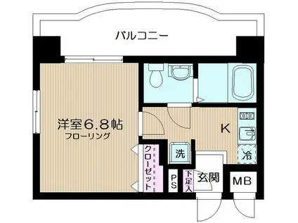 サンパティー(1K/3階)の間取り写真