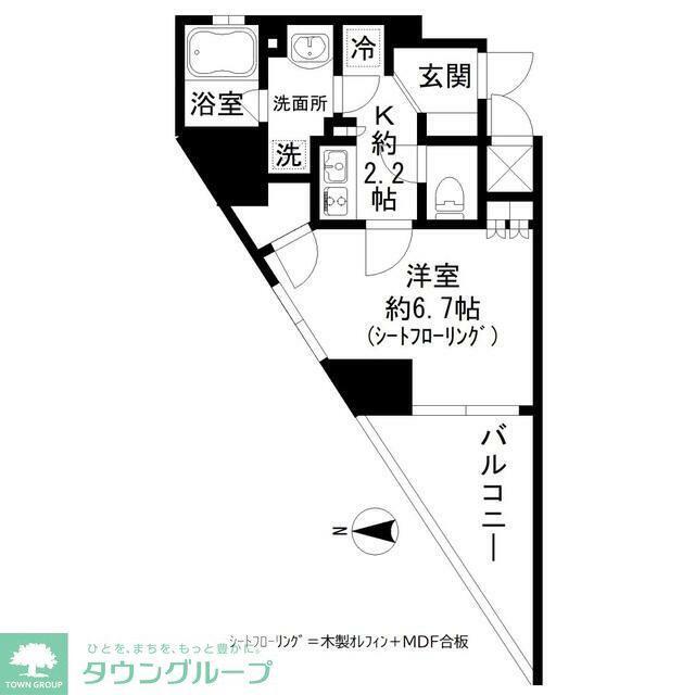 GRAND三軒茶屋ウエスト(1K/5階)の間取り写真