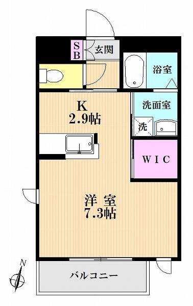 グリーンキャッスルII(1K/1階)の間取り写真