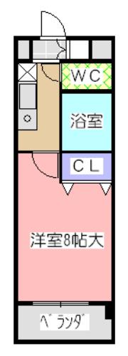 マーブルクレスト五軒家(1K/3階)の間取り写真