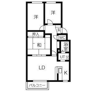 ローヤルハイツ菊水元町(3LDK/1階)の間取り写真