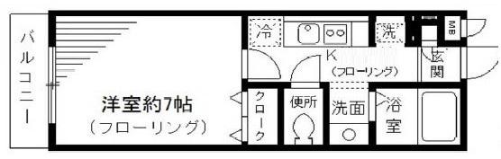 ストーンウェル(1K/1階)の間取り写真