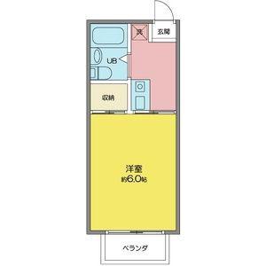 ハウスグリーンヒルI(1K/1階)の間取り写真