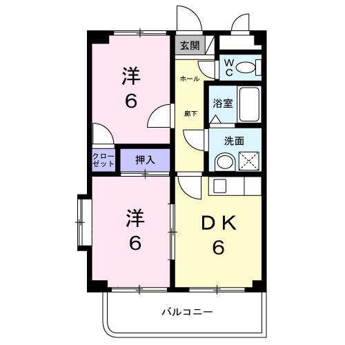 フローレンスAH(2DK/2階)の間取り写真