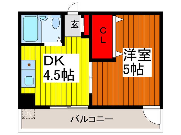 藤井ビル(1DK/2階)の間取り写真