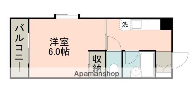 ラピス宇宿(1K/3階)の間取り写真