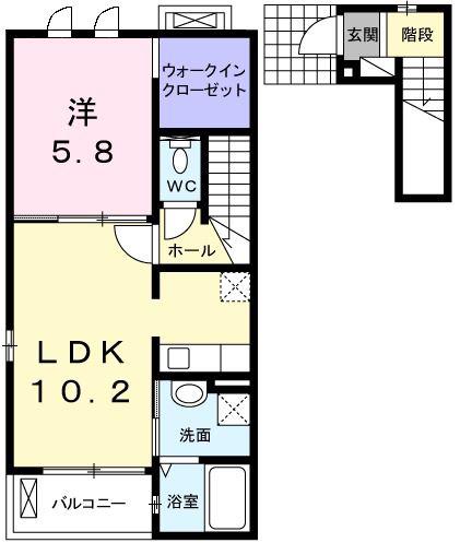 ＪＲ山田線 千徳駅 徒歩29分 2階建 築15年(1LDK/2階)の間取り写真