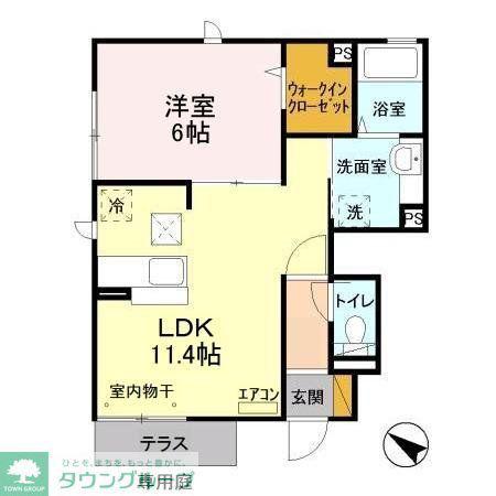 クオシス(1LDK/1階)の間取り写真