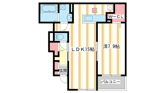 セレーノ(1LDK/1階)の間取り写真