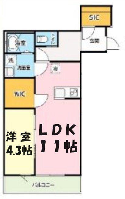 キャメル岩槻加倉(1LDK/3階)の間取り写真
