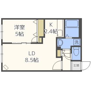 ラフィーネ 東札幌(1LDK/3階)の間取り写真