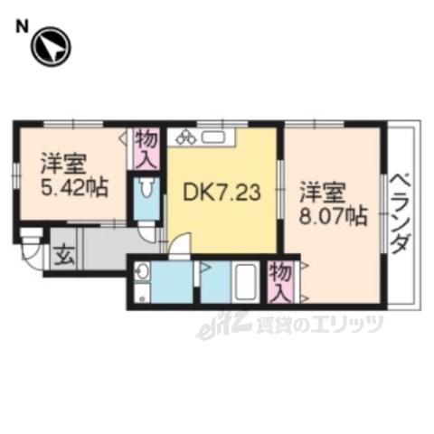 嵐山ハイツ(2DK/2階)の間取り写真