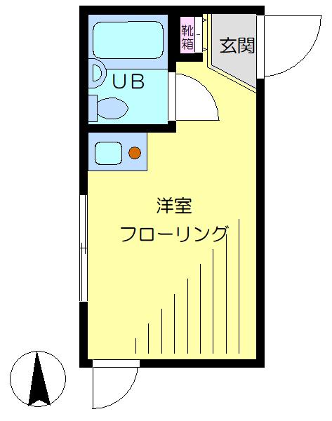 パークハイツ西池(ワンルーム/1階)の間取り写真