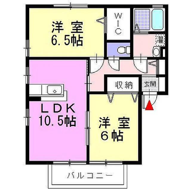 ノーブルハイムA(2LDK/2階)の間取り写真