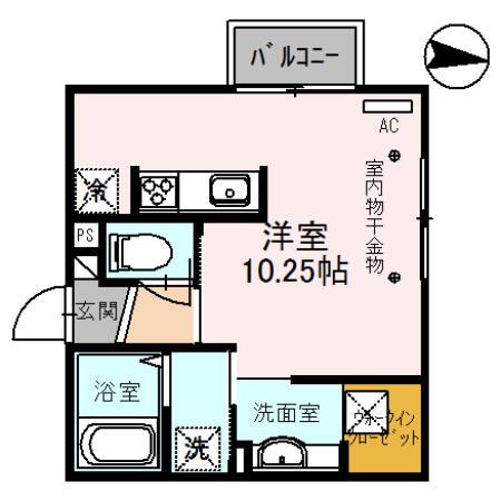 サンライム(ワンルーム/2階)の間取り写真