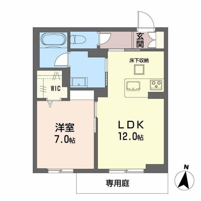 ノルディア野田(1LDK/1階)の間取り写真