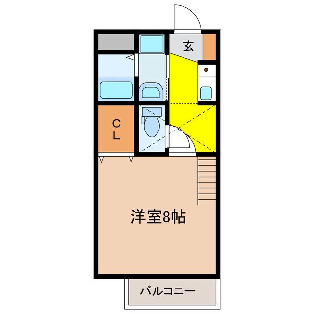 ソレイユ開成B(1K/1階)の間取り写真