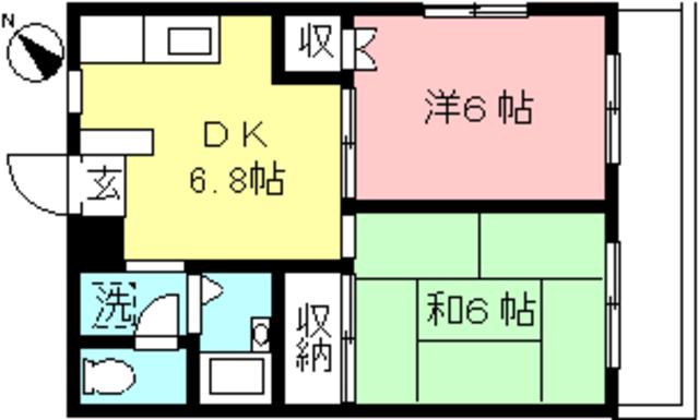 エミナンナガイ(2DK/3階)の間取り写真