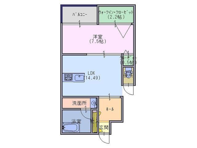 ハイツ双立(1LDK/1階)の間取り写真