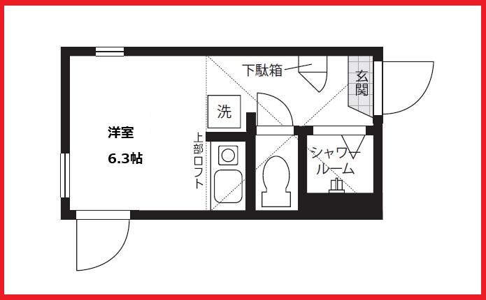 エルクライド(ワンルーム/2階)の間取り写真