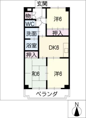 PALACE SANGO(3DK/3階)の間取り写真