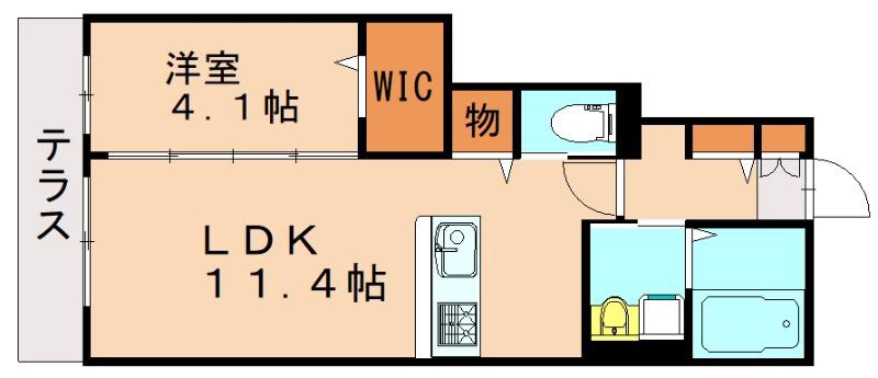 さくらハイム(1LDK/1階)の間取り写真