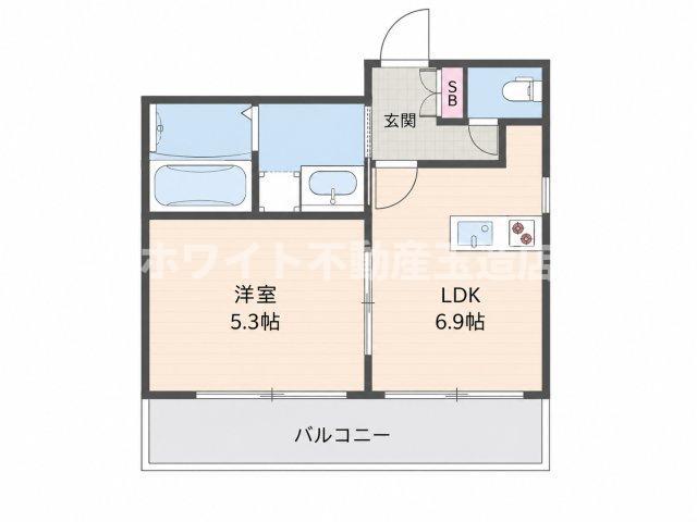 LEGALAND清水谷(1LDK/5階)の間取り写真