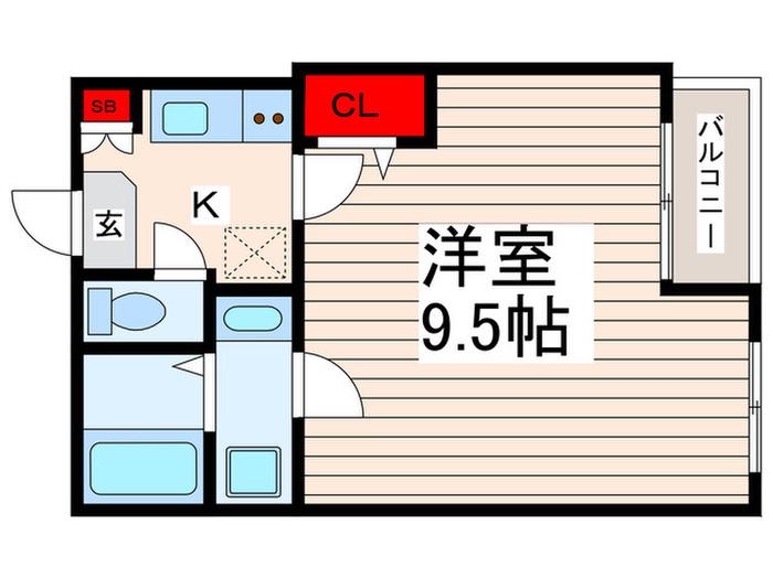 BROOKLYN′S KASAI(1K/3階)の間取り写真