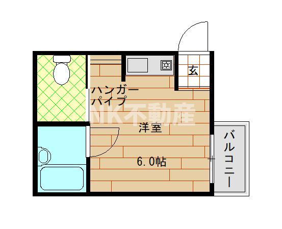 ハイツ菱屋(ワンルーム/2階)の間取り写真