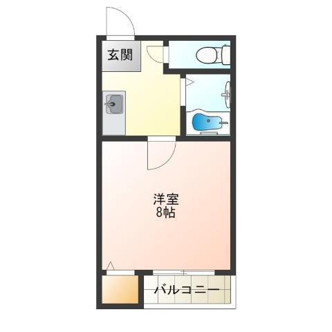 アメニティ岸里(1K/2階)の間取り写真