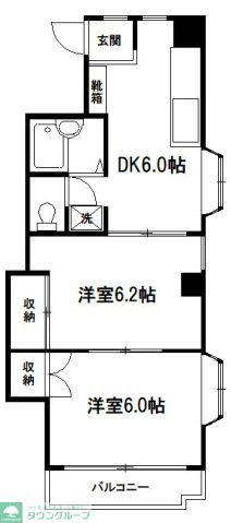 ドミールイトウ(2DK/2階)の間取り写真