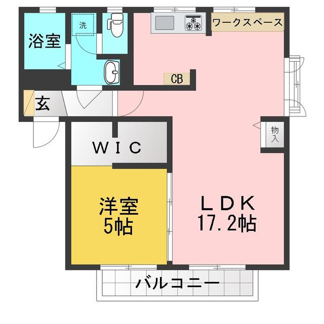 プラフォレメゾンA棟(1LDK/2階)の間取り写真