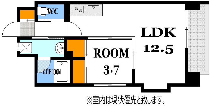 GRAND STAGE24(1LDK/7階)の間取り写真