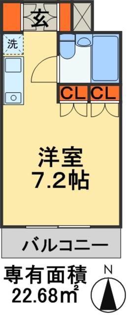 エリートイン柏(1K/6階)の間取り写真