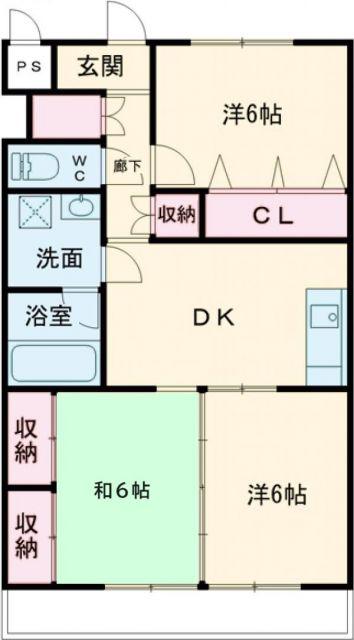 グランぺールマンション(3DK/2階)の間取り写真