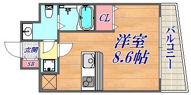アドモリモト元町通(ワンルーム/8階)の間取り写真