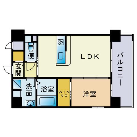 シャン・ド・フルールIV(1LDK/4階)の間取り写真