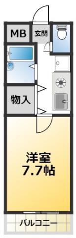 カーサビアンカ(1K/3階)の間取り写真