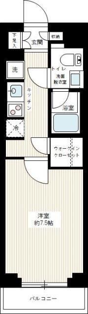 AZEST亀戸II(1K/3階)の間取り写真