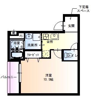 フジパレス出屋敷南(1K/3階)の間取り写真
