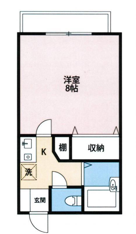 クレイドル湯浅(1K/2階)の間取り写真