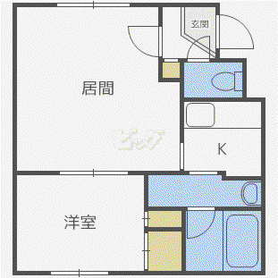 プレミアムマンション銀河(1LDK/1階)の間取り写真