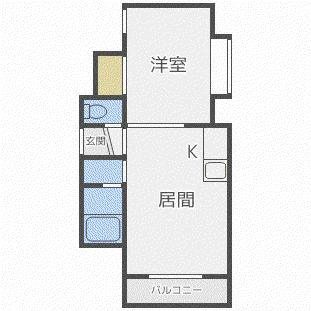 グランドール平岸512(1LDK/3階)の間取り写真