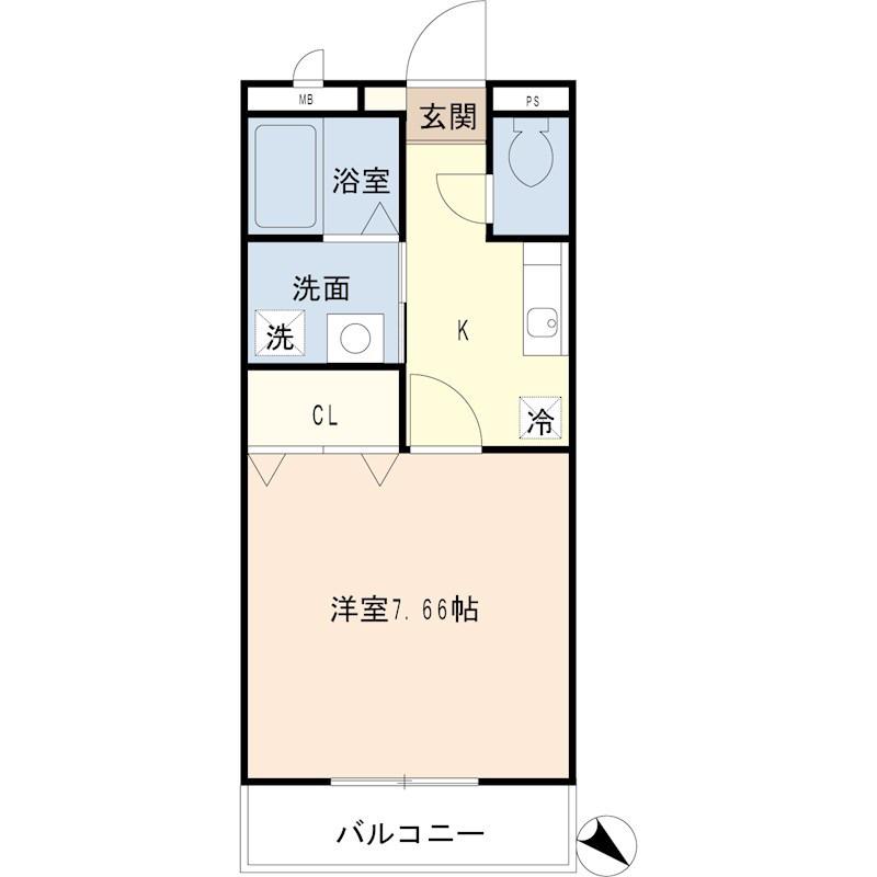 JUNES(1K/3階)の間取り写真