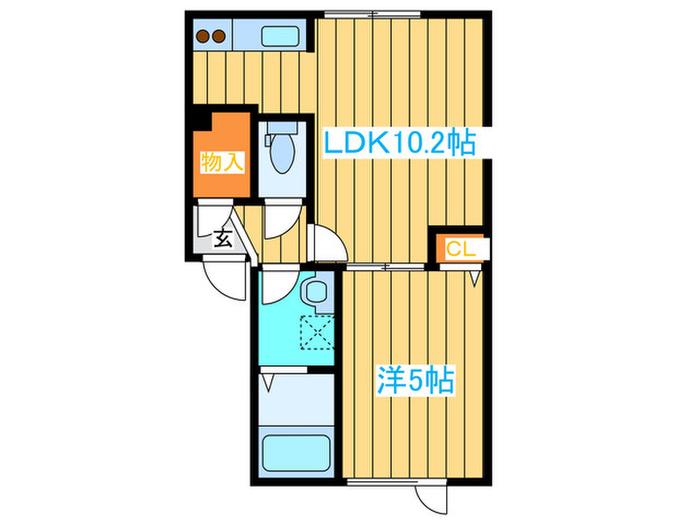リーガル月寒(1LDK/2階)の間取り写真