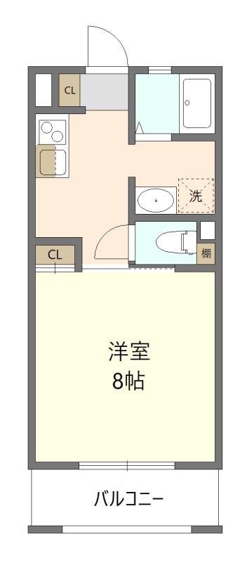 女性限定ワイズマンション2(1K/1階)の間取り写真