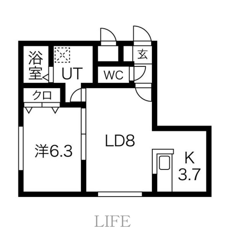 リバーフォレスト豊平(1LDK/5階)の間取り写真
