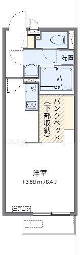 小田急江ノ島線 長後駅 バス乗車時間：16分 最寄りバス停で下車 徒歩1分 2階建 築9年(ワンルーム/1階)の間取り写真