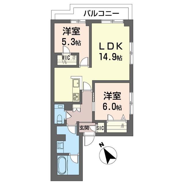 ニゲラパレス(2LDK/1階)の間取り写真