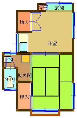 太田荘(2K/1階)の間取り写真